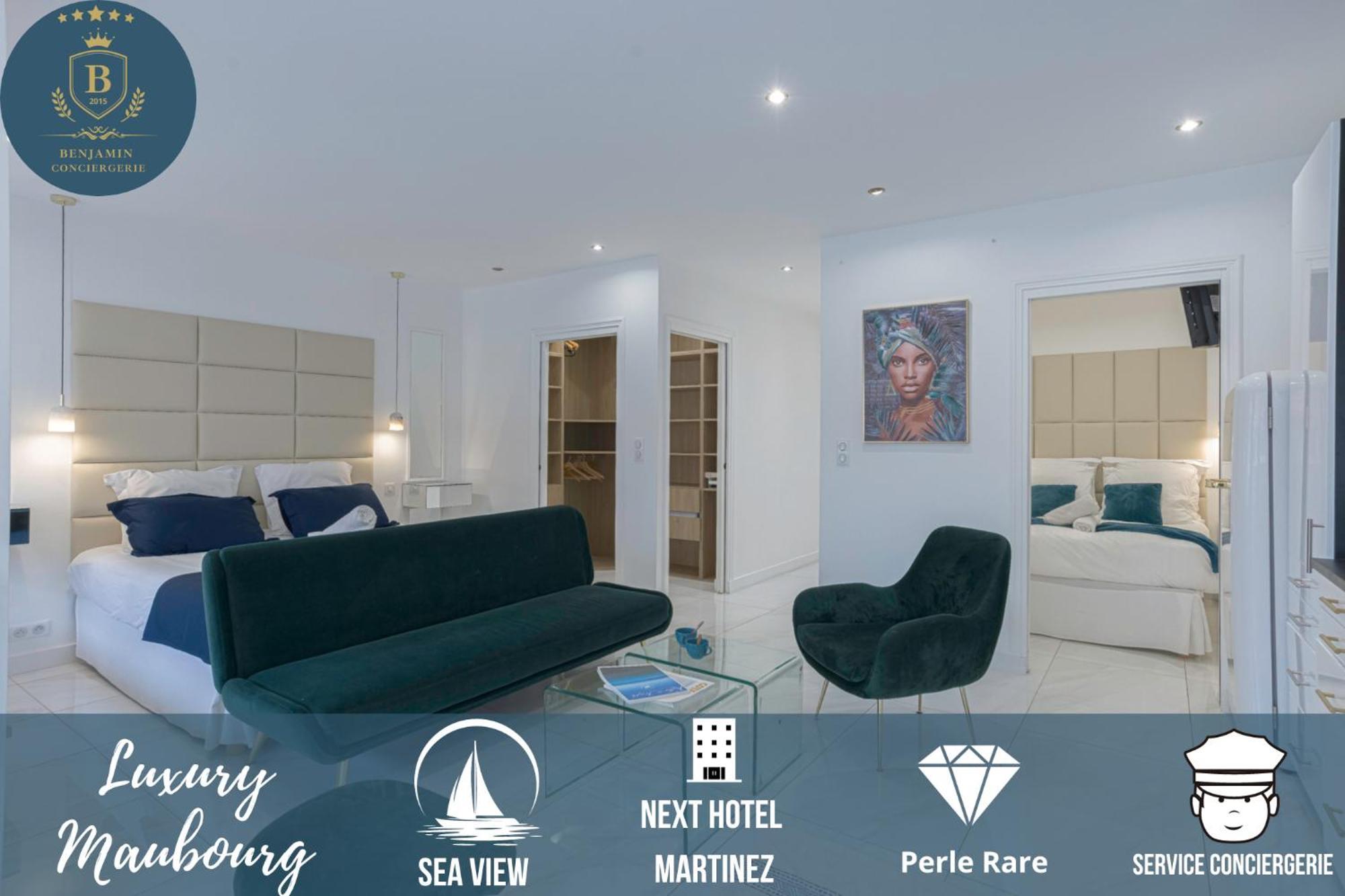 Luxury Maubourg - Vue Mer - Croisette 50M Plage - Clim - Terrasse Cannes Ngoại thất bức ảnh