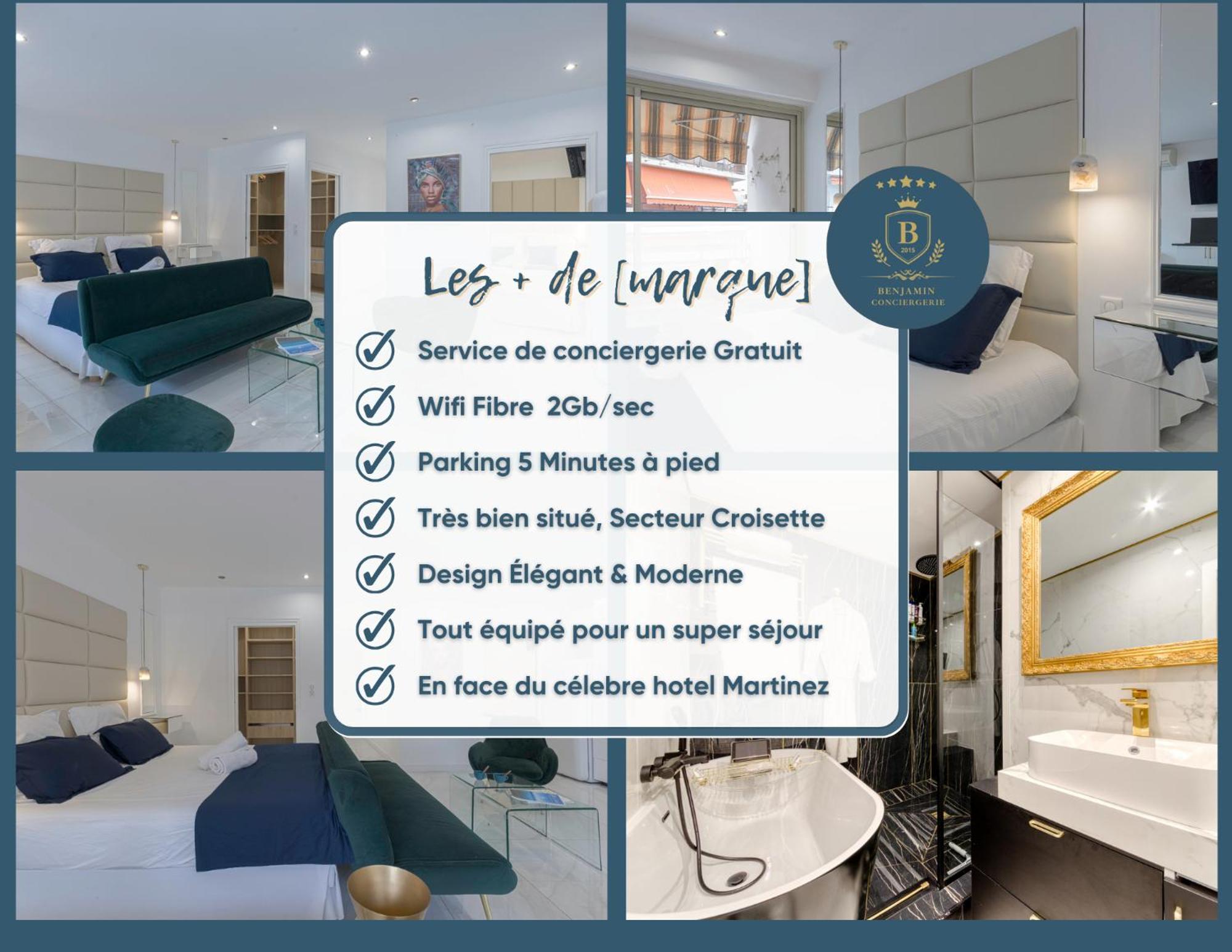 Luxury Maubourg - Vue Mer - Croisette 50M Plage - Clim - Terrasse Cannes Ngoại thất bức ảnh